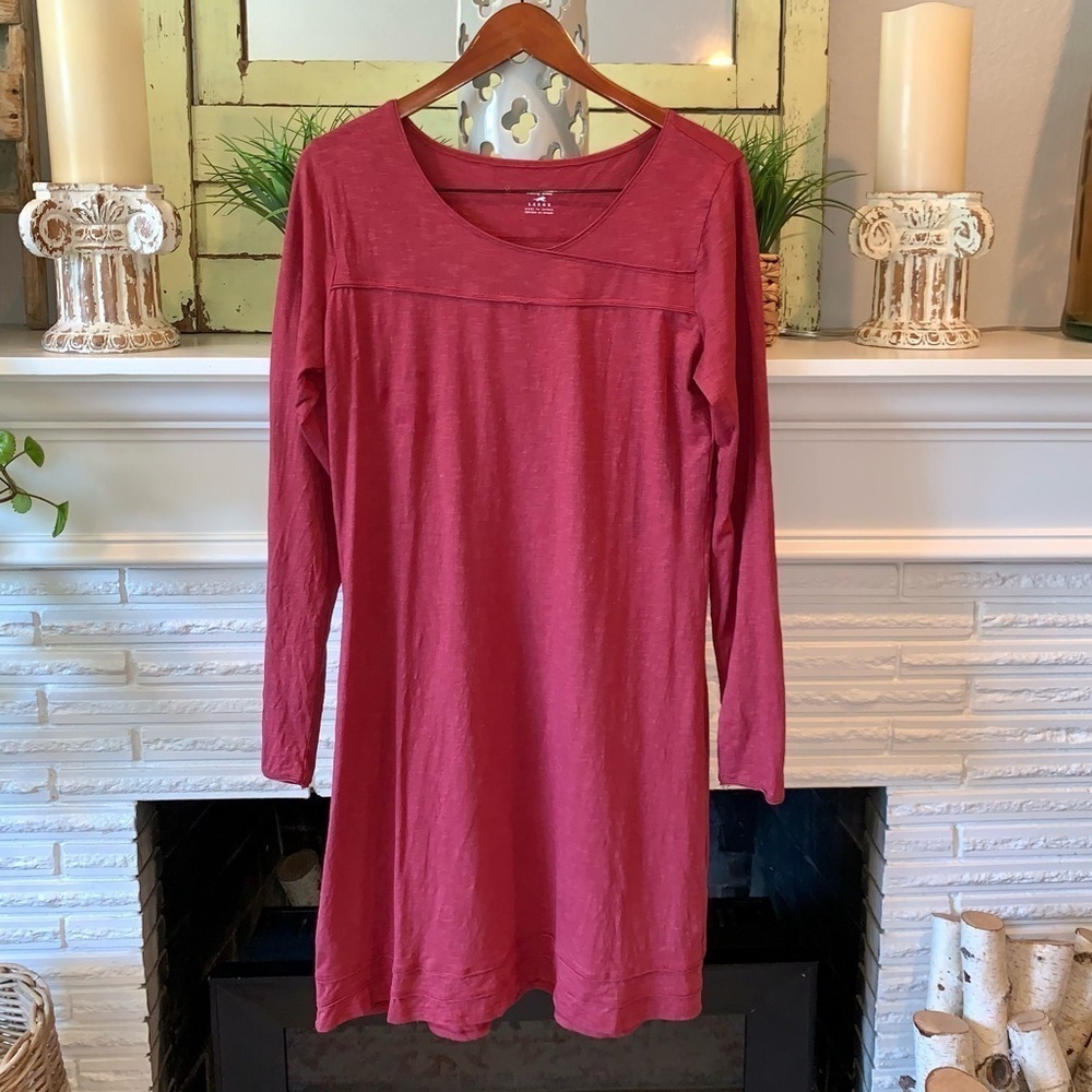 Horny Toad Organic Cotton Long Sleeve Scoop Neck Dress Gorpcore Outdoors Size L